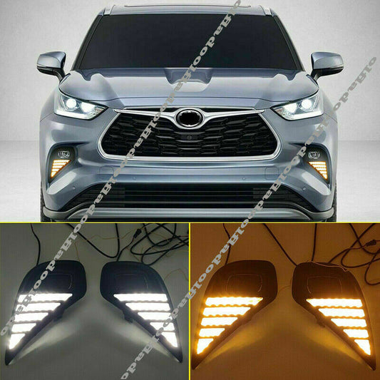 for Toyota Highlander 2020-23 LED Daytime Running Light DRL Turn Signal Fog Lamp