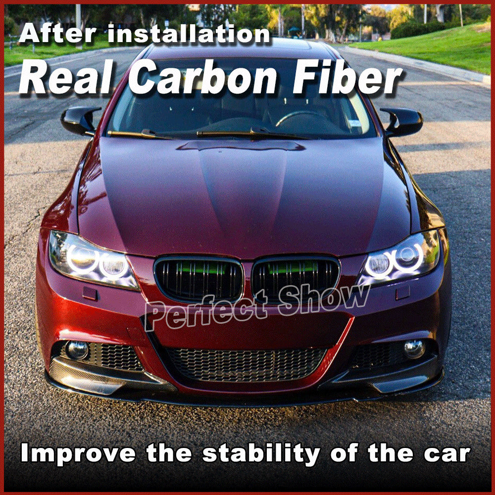 Fit for BMW 3 Series E90 M Tech 2006-08 REAL Carbon Front Bumper Splitter Flaps