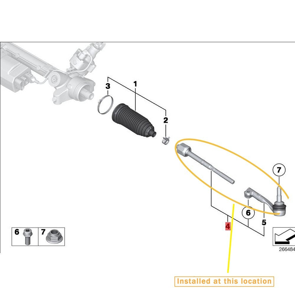 for BMW 5' G38 tie bar ball joint(R), : 32106885166 321068688