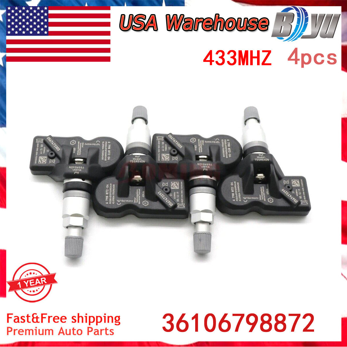 4x New 6798872 TPMSTIRE PRESSURE SENSOR for BMW 2 3 4 5 6 7 Series X1 Z4 for Mini