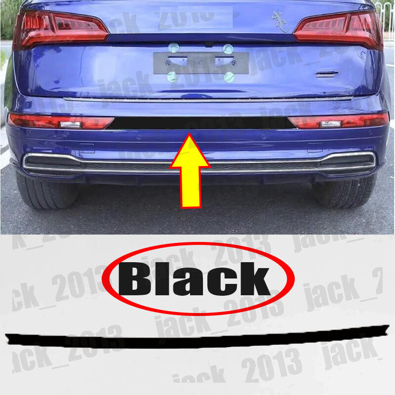 for Audi Q3 2019-2023 Black Chrome Steel Rear Bumper Strip Protector Cover Trim