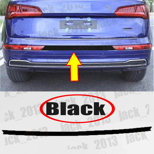 for Audi Q3 2019-2023 Black Chrome Steel Rear Bumper Strip Protector Cover Trim