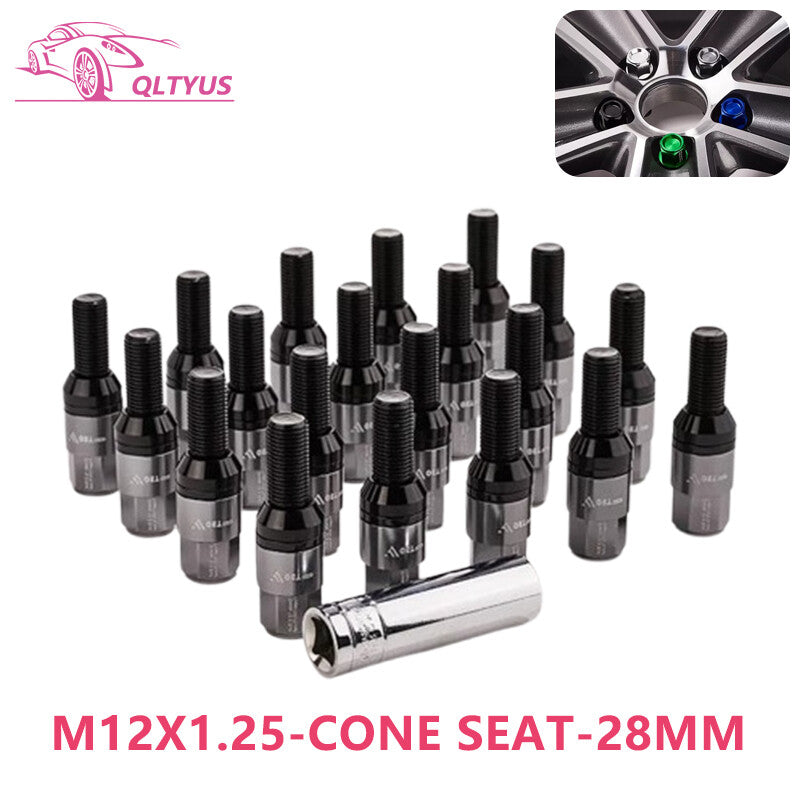 20PCS 28mm M12x1.25 Wheel Lug Bolts Cone for Seat Studs for Jeep for Chrysler for Dodge