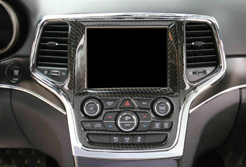 For 2014-2021 for Jeep Grand Cherokee Chrome Console Navigation AC Panel Frame Trim