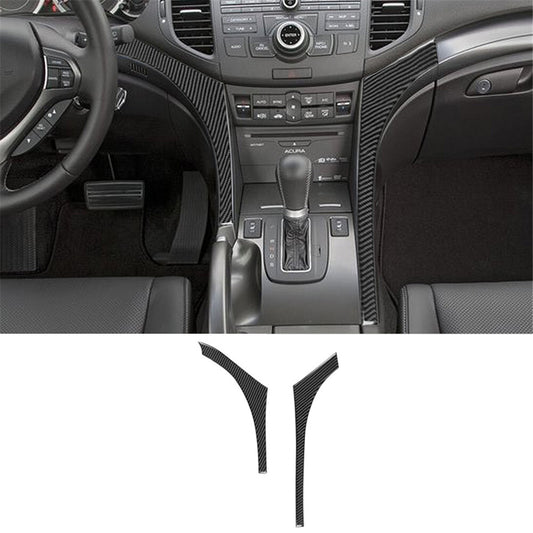 2x Carbon Fiber Interior Central Console Side Cover Trim for Acura TSX 2009-2014