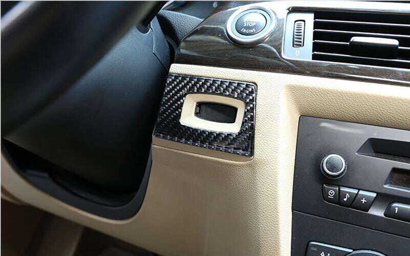 Carbon Fiber Button Cover Trim Fit for BMW 3 Series E90 E92 E93 2005-2012