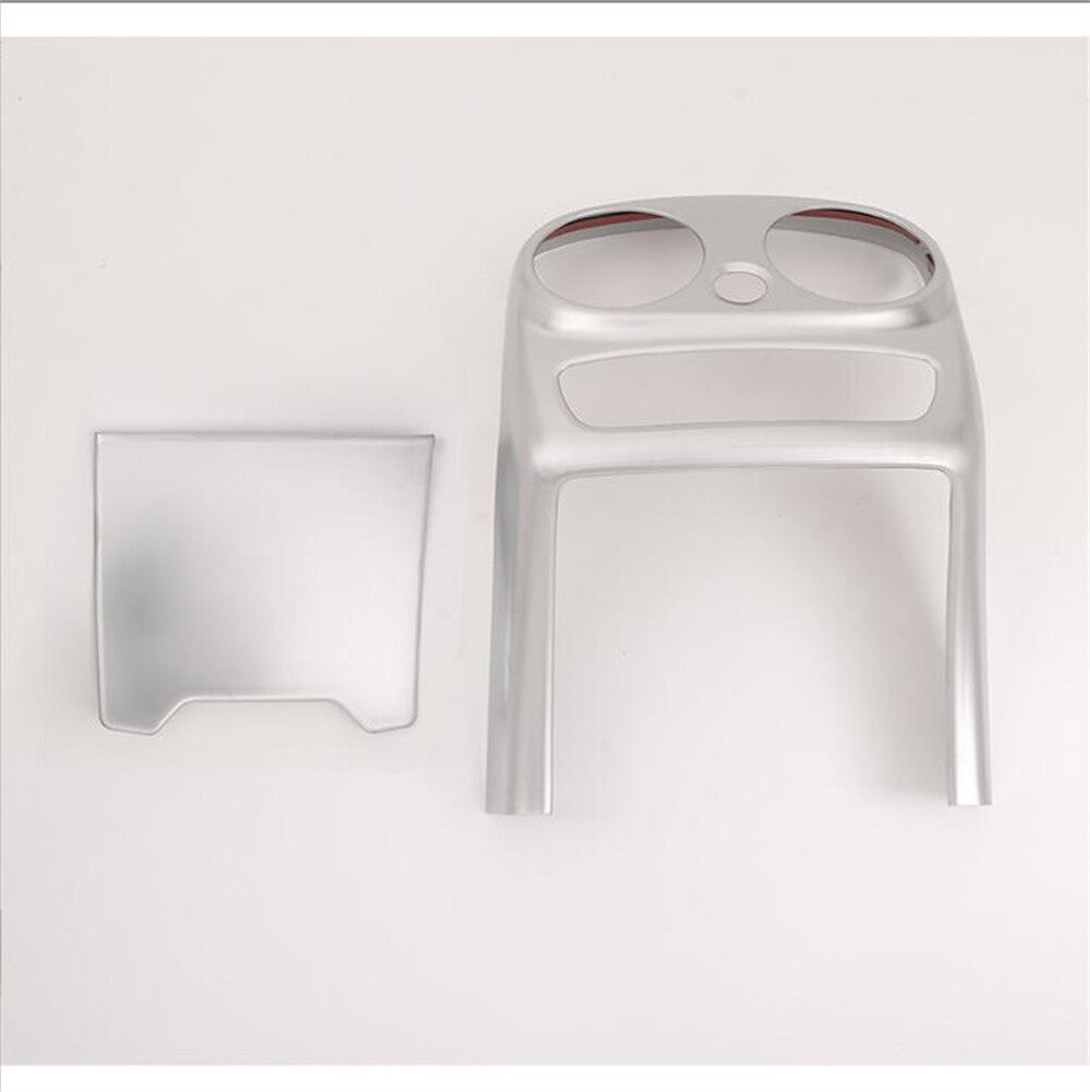 2¡ÁSilver ABS Rear Air Vent Outlet Panel Trim Fit for Benz C Class W205 2019-2021