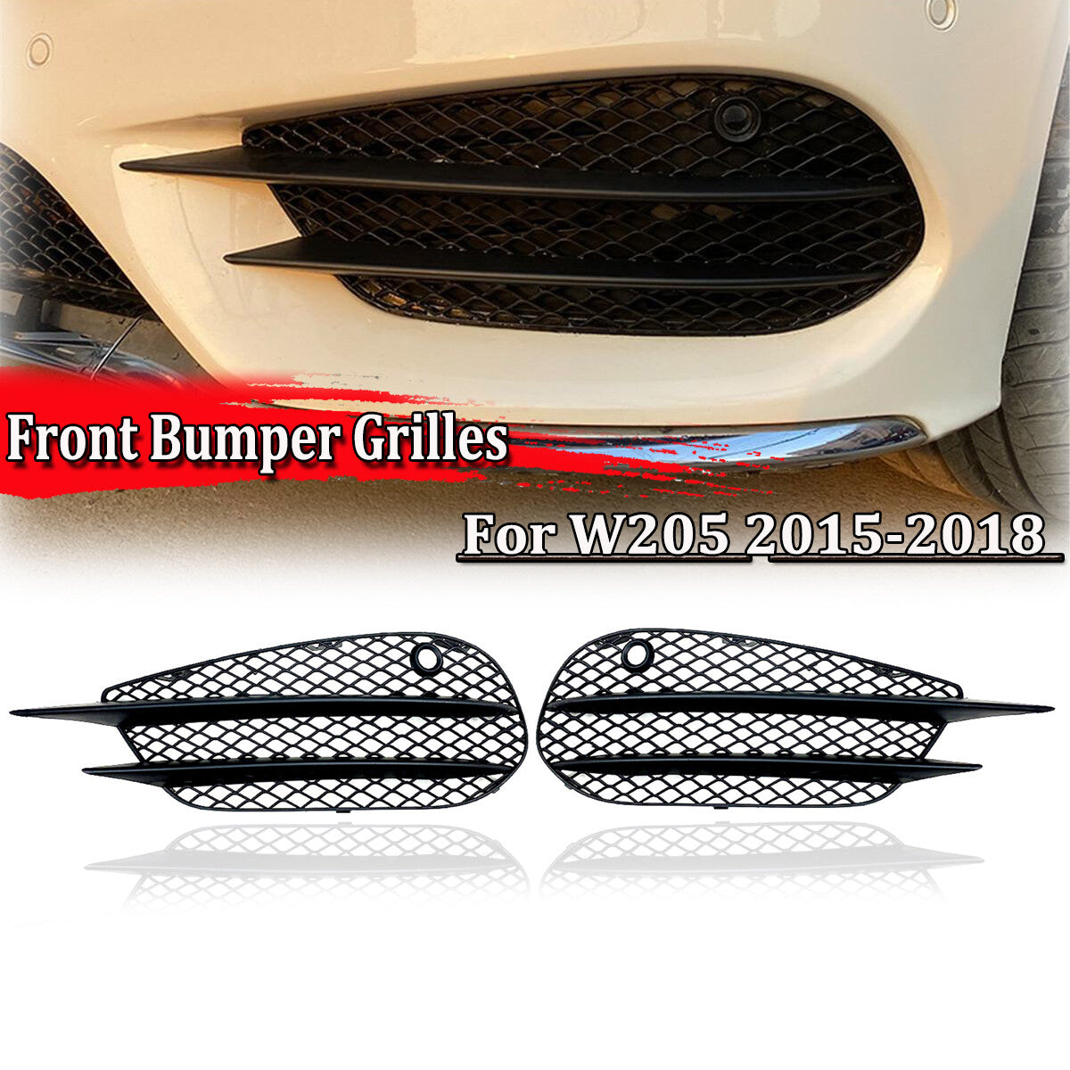 Suitable for Mercedes-Benz W205 C43 AMG 15-18 bumper fog light ventilation grille cover trim
