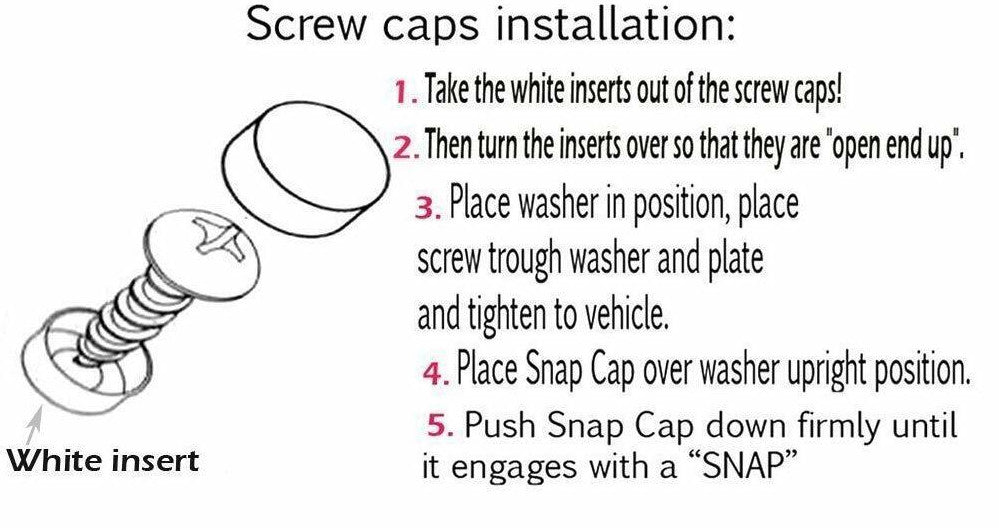 Car license plate anti-theft screw cap security fastener chrome for Chevrolet