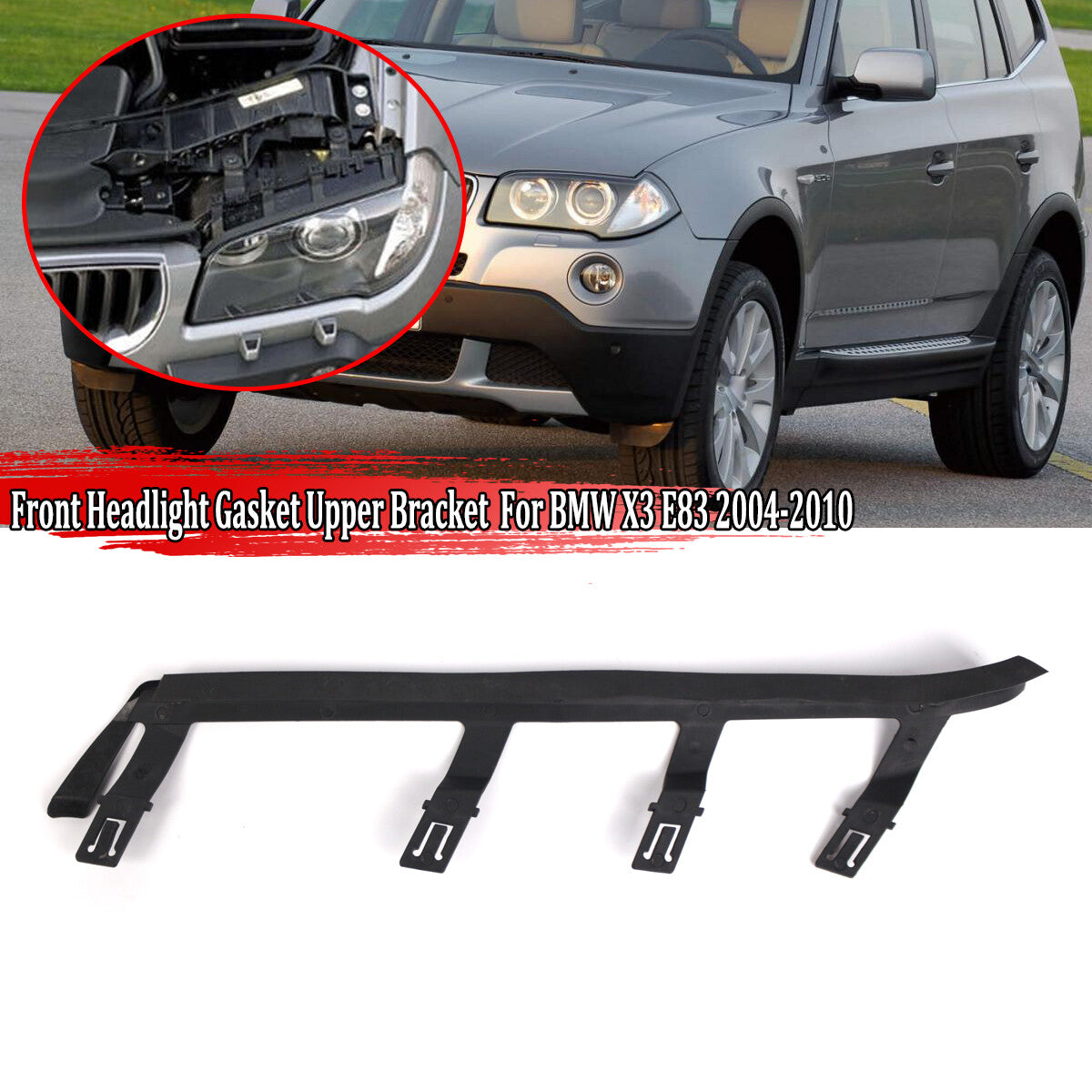 Left front bracket headlight spacer 63126939273, suitable for BMW X3 E83 2004-2010