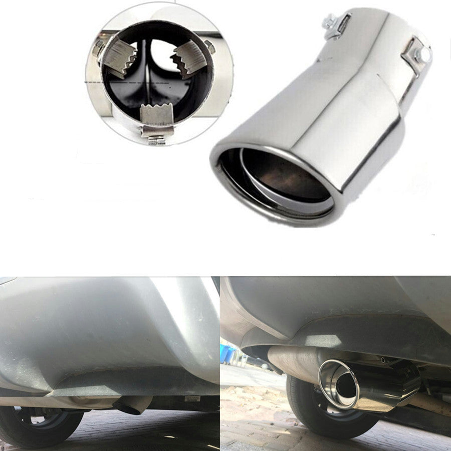 Universal Car Stainless Steel Chrome Round Exhaust Tail Muffler Tip 62mm Pipe