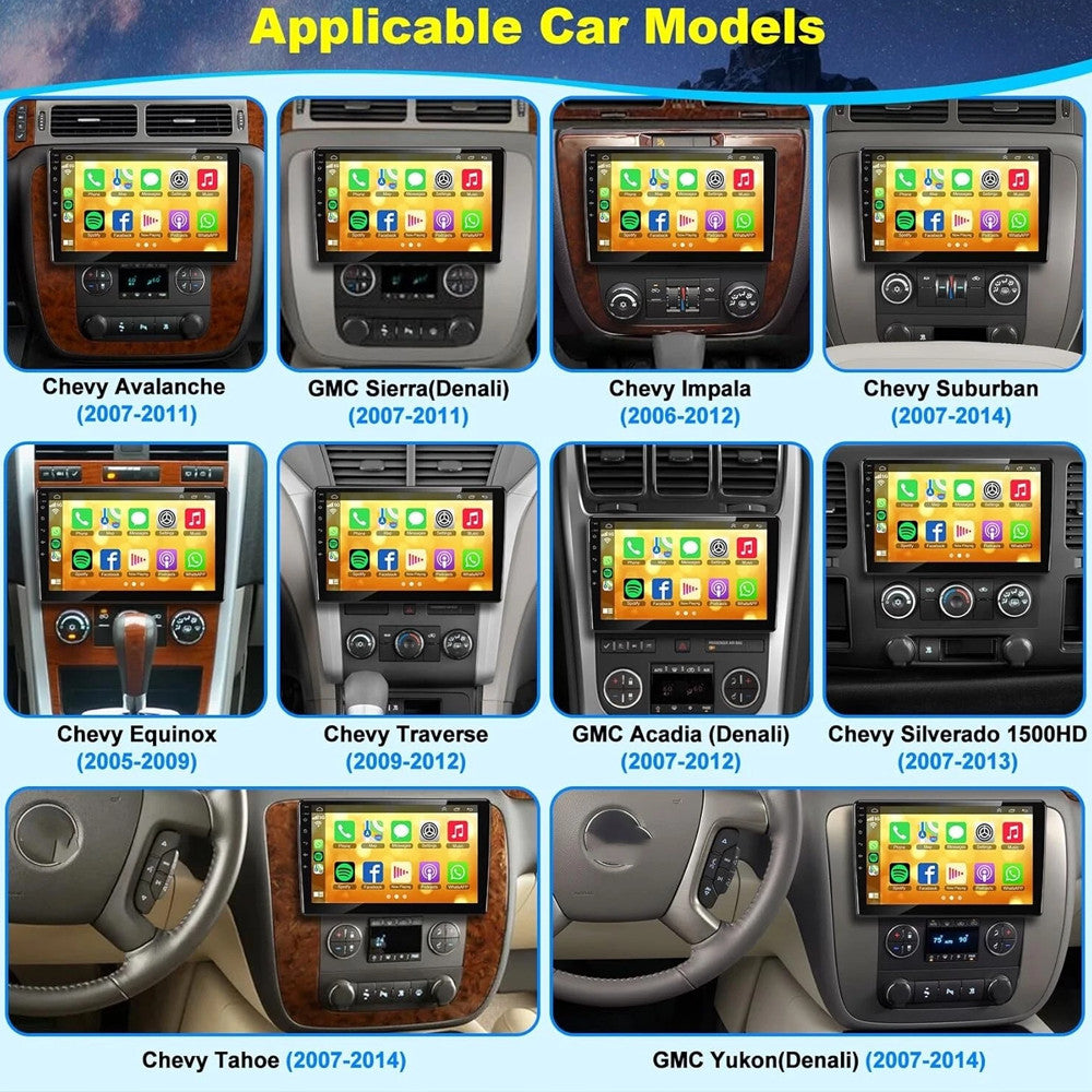 Android Carplay for Saturn Outlook 2007-2009 Car Stereo Radio GPS Player Screen