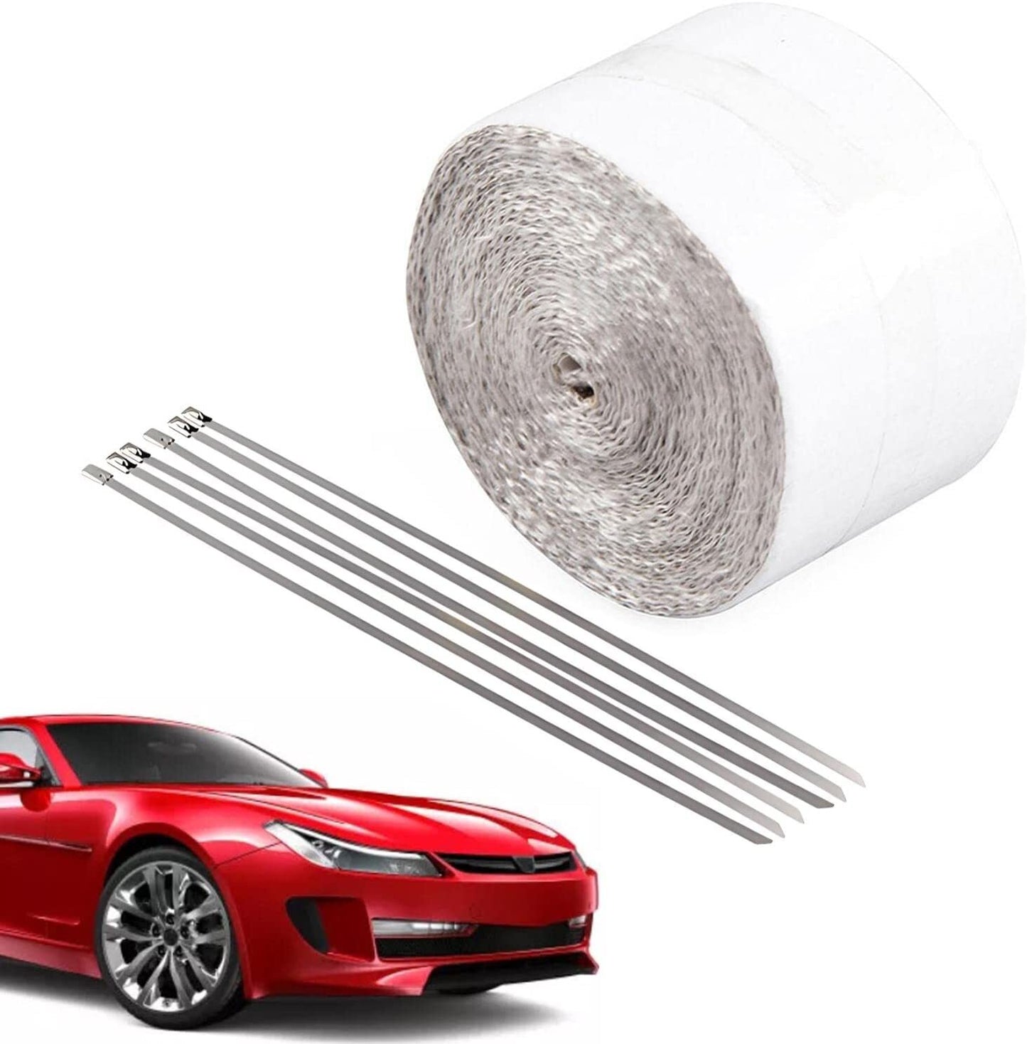 Adhesive exhaust pipe insulation heat packing 2 x 50 ft joint protection