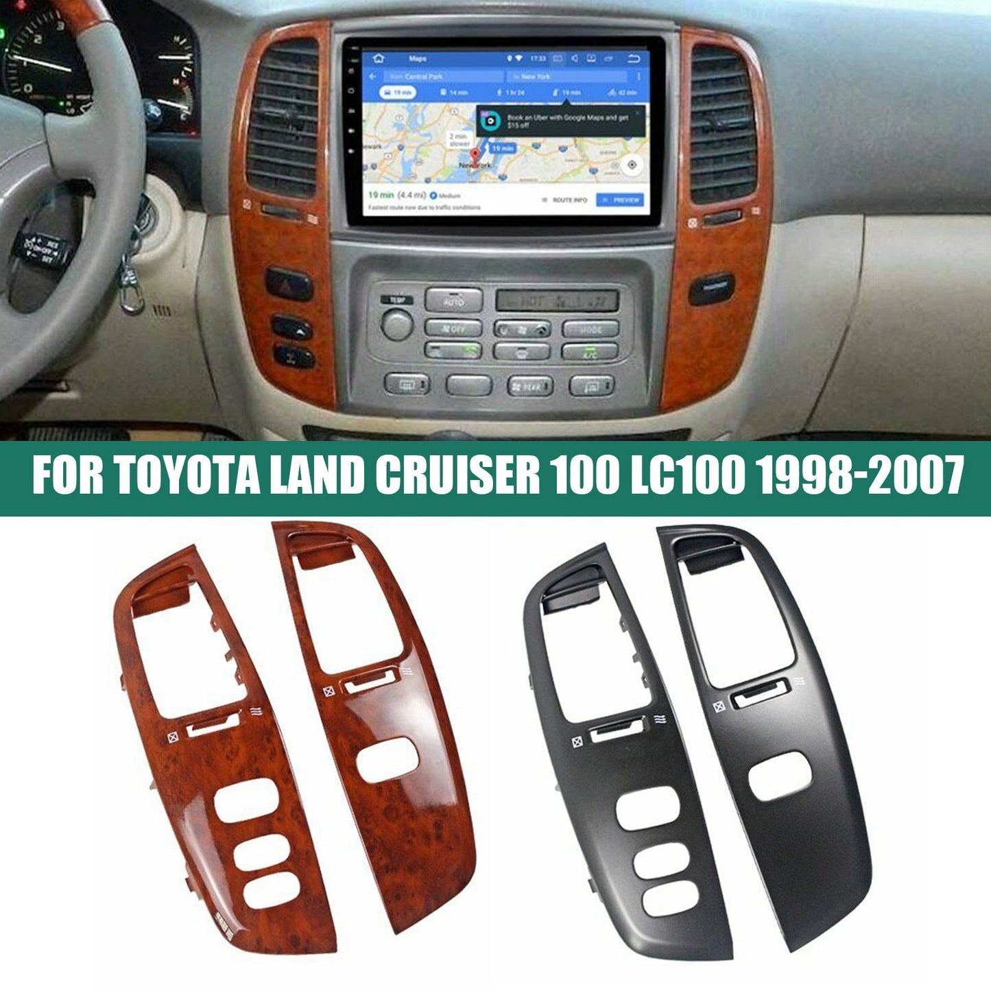 Wooden dashboard ventilation frame kit suitable for Toyota for Land Cruiser LC100 FJ100