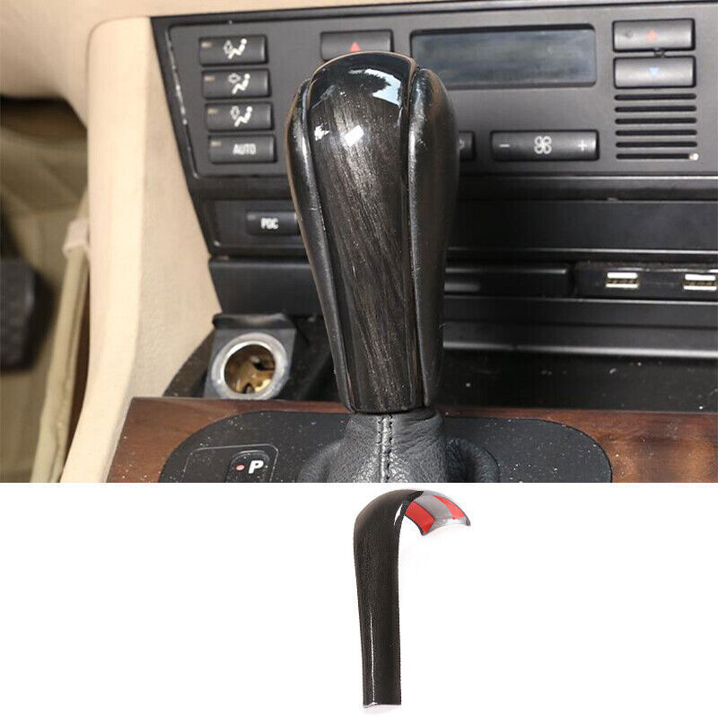 for BMW 5 Series 2004-07 ABS Black Wood Grain Gear Shift Knob Shifter Lever Trim