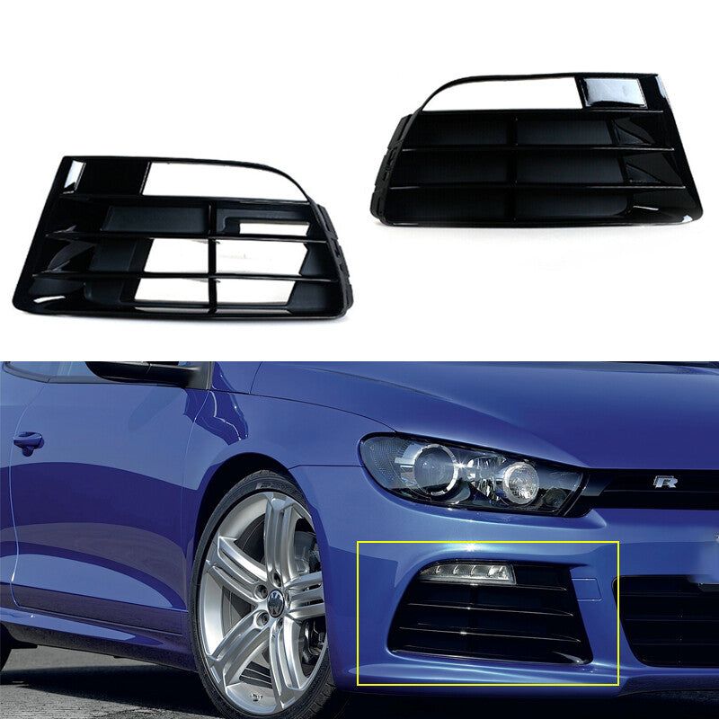 Front Bumper Fog Light Cover Grille Pair For 2009-2014 for Volkswagen for VW Scirocco R