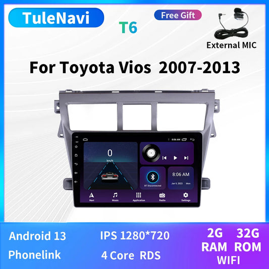 for Toyota VIOS Auto Video Player Multimedia Carplay Car Radio GPS Navigation 2k