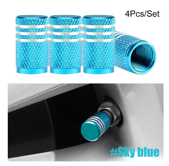 4-piece car tire valve cover rod air dust cover dustproof blue rocket  for ford
