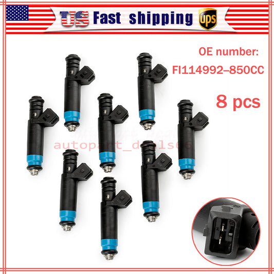 8X Fuel Injector 80LB 850CC High Impedance for Ford for Mustang 540i for Dodge Charger