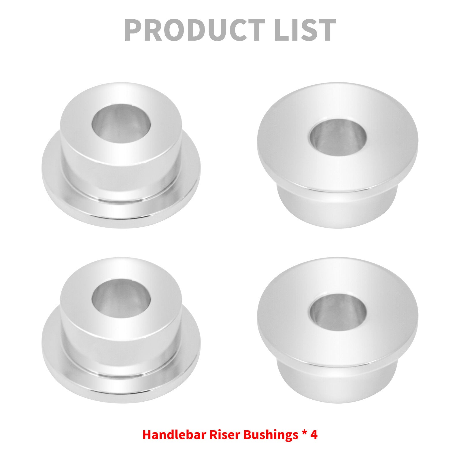 Chrome Handlebar Riser Bushing Fit for Harley Dyna Fat Bob Low Rider 1973-2017
