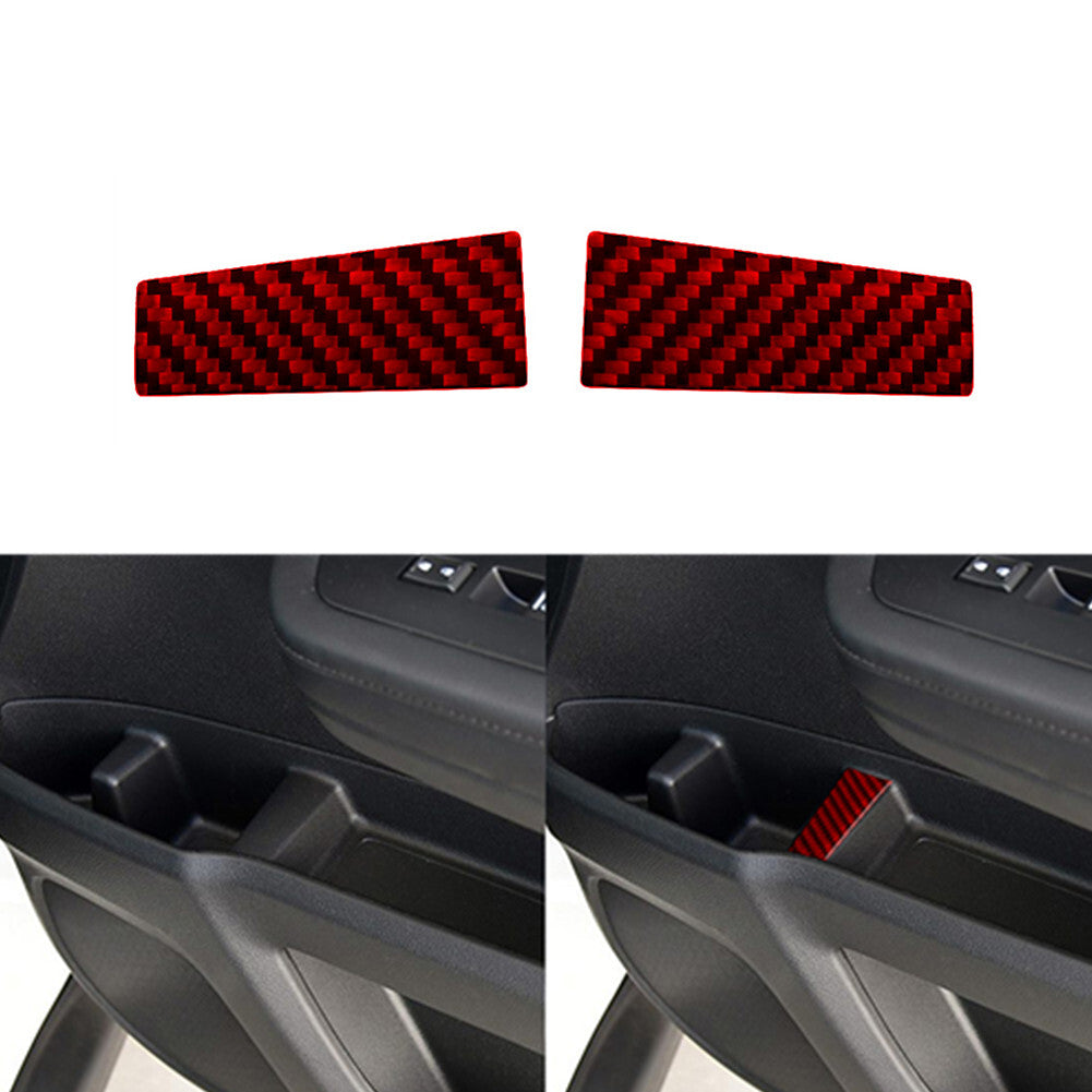 2X Red Carbon Fiber Front Door Cup Holder Trim for Honda Ridgeline 2017-2020