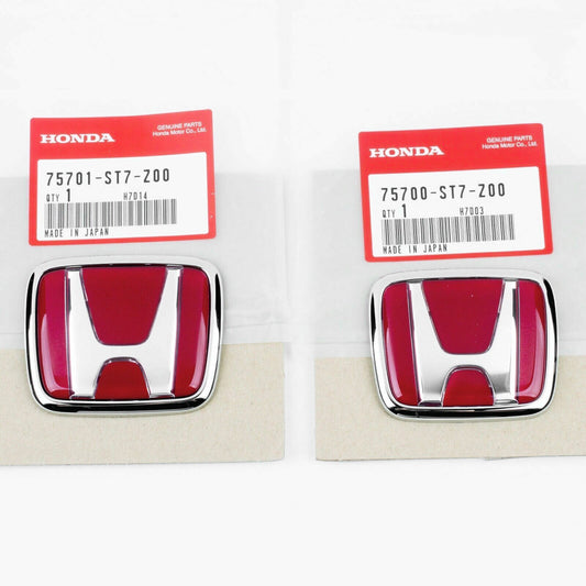 96-00 for Honda for Civic EK JDM Red H-Type R - Front and Rear Badges 2-Piece Set 92-95 Accord