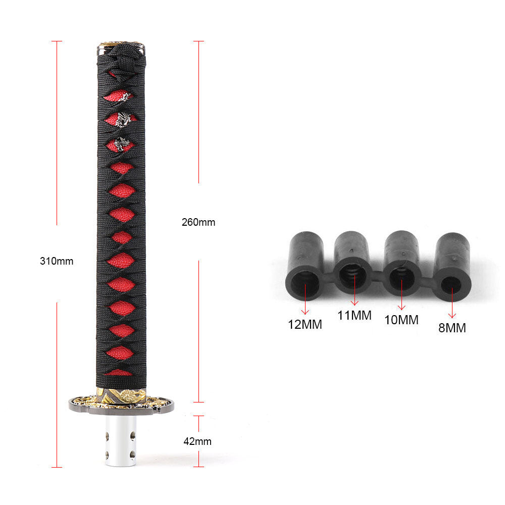 26cm Samurai Sword Shift Knob Shifter Katana Metal Weighted with Adapters