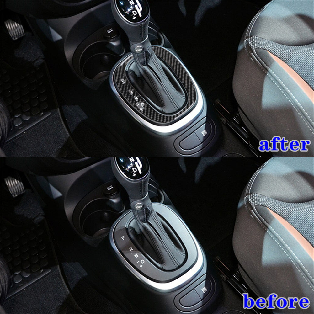 Carbon Fiber Automatic Transmission Panel Cover Trim for Fiat 500L 2014-2017