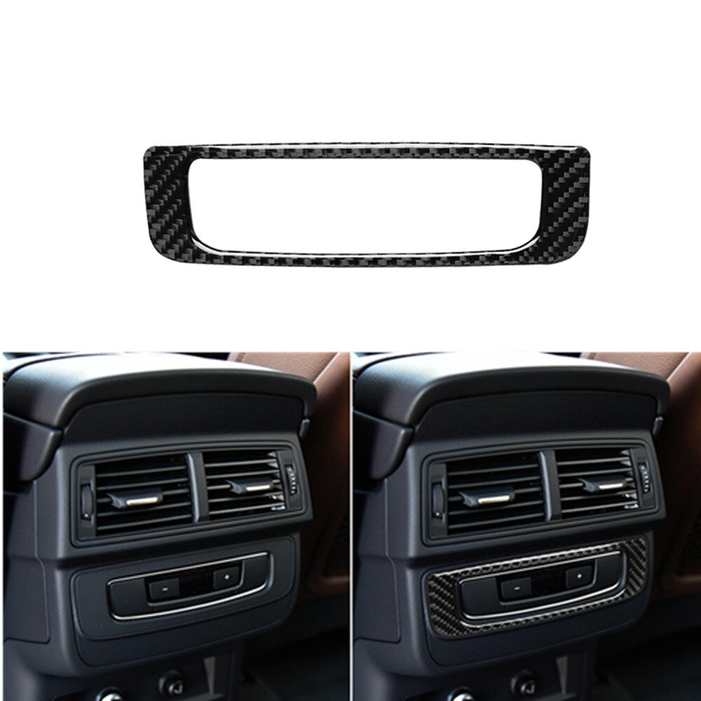 Car Rear AC Panel Trim Cover Interior Carbon Fiber Sticker for Audi Q7 2016-2019