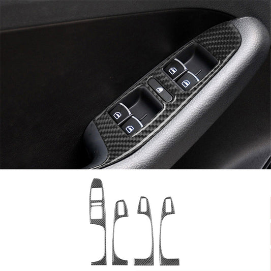 4x carbon fiber window control bezel for Volkswagen for Jetta Sedan 2011-2014