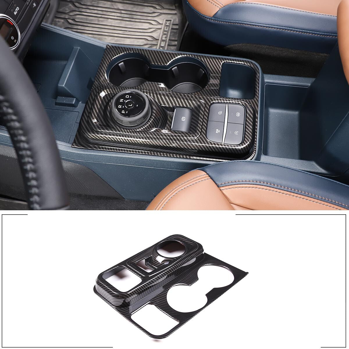Red interior cupholder frame cover trim for Toyota Tundra 2022 - 2023