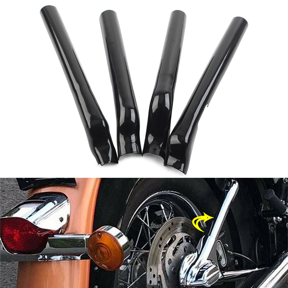 for Harley Heritage Softail Classic FLSTC Rear Swingarm Tube Covers Metal Black
