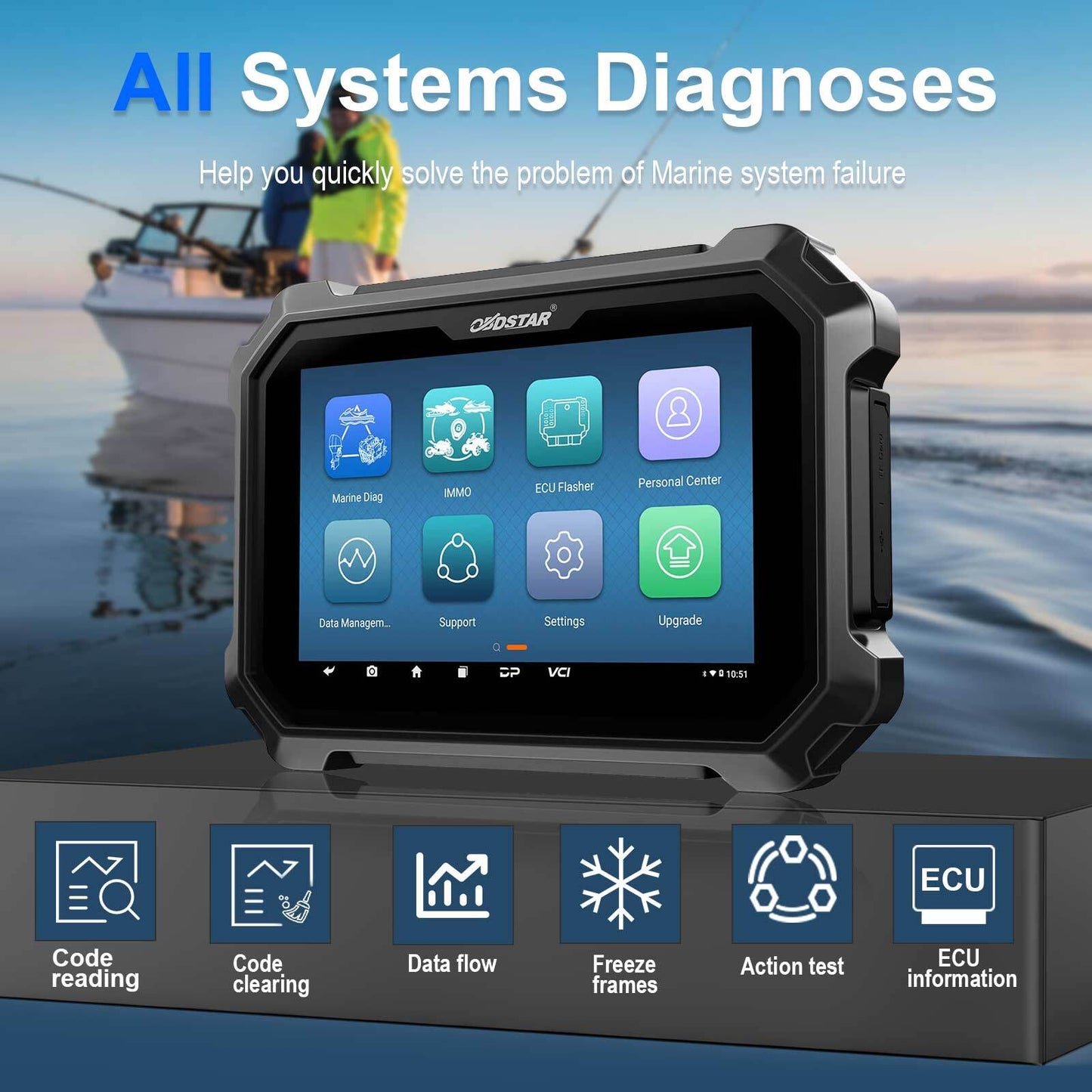 OBDSTAR D800 A+B Full Configuration Diagnostic Table For Marine Jet Ski/Outboard