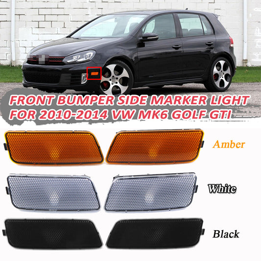 Two front bumper side marker lights for 2010-2014 for Volkswagen MK6 for Golf GTI US version.