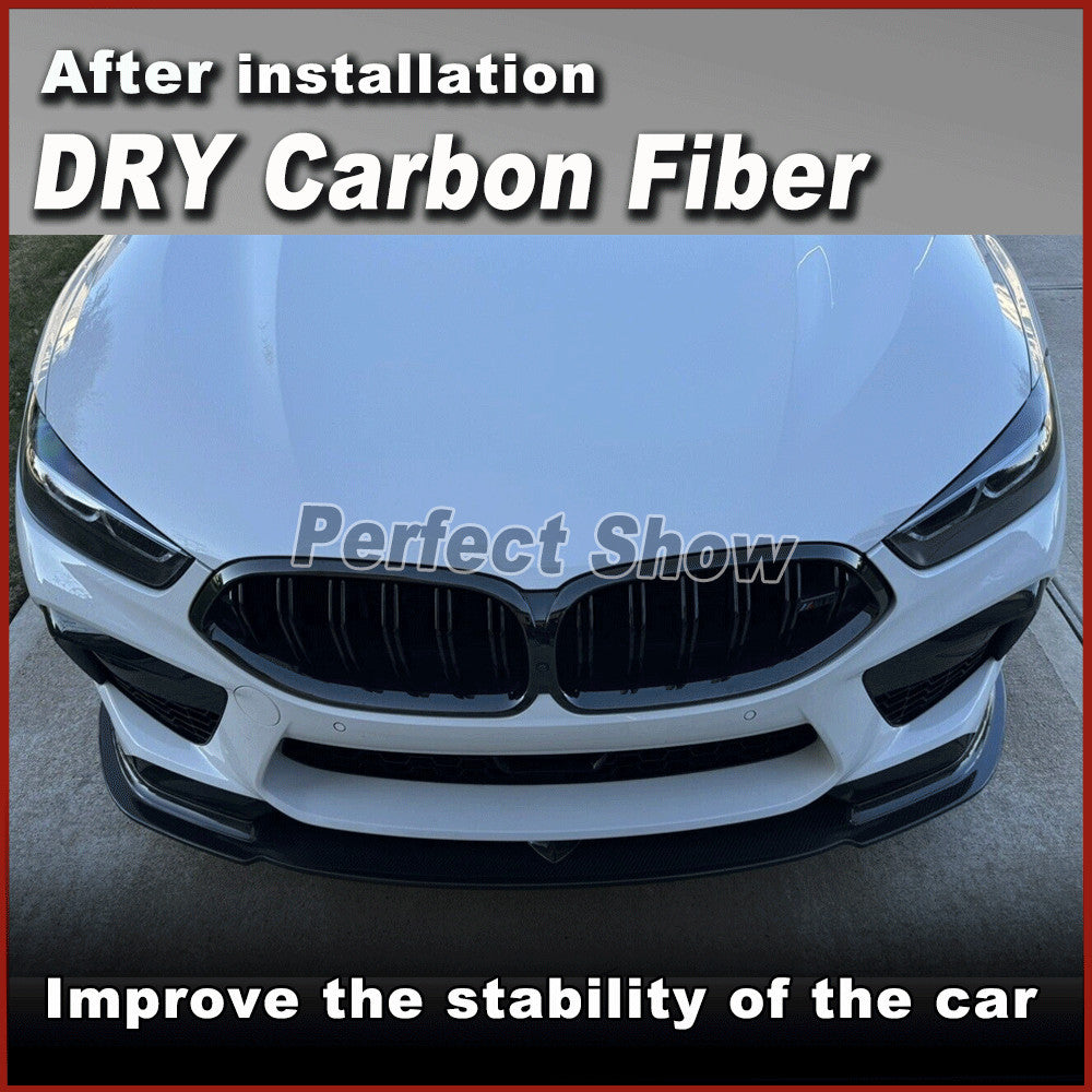 for BMW 8 Series F91 F92 F93 M8 2019-23 DRY CARBON Front Bumper Spoiler Chin Lip