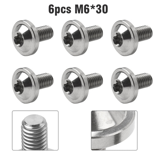 6pcs Alloy Bolts Truss Torx Head Screws M6x30mm For Bike Motorcycle
