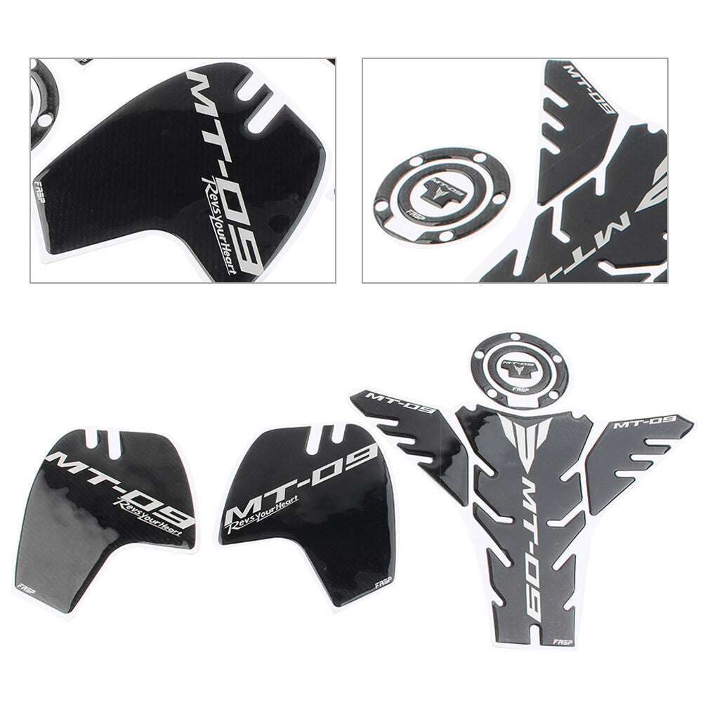 for Yamaha MT 09 3D Carbon Fiber Tank Pad Traction Side Sticker Decal