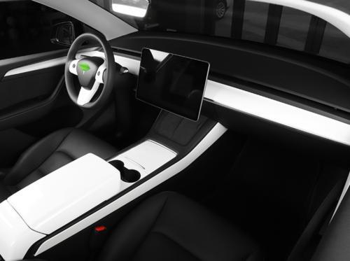 11-Piece White ABS Interior Trim Kit for Tesla Model 3/Y (2021-2023)
