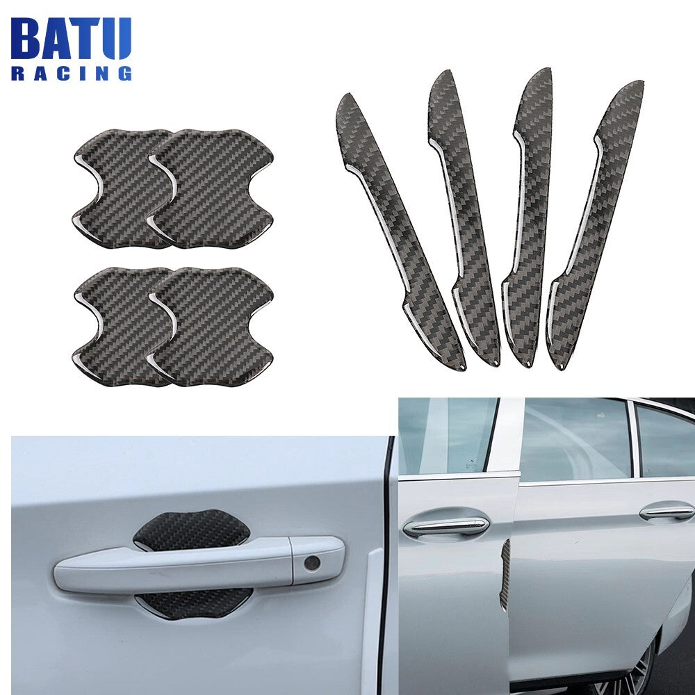 Car Door Handle Bowl Protective Film Carbon Fiber Sticker Strips Anti-Scratch X8