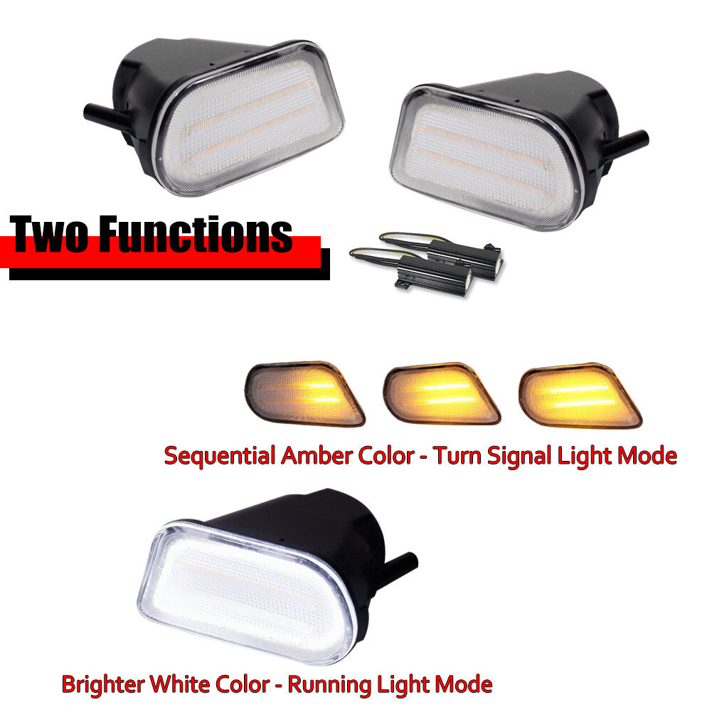 L+R turn signal LED light replacement parts for 98-02 for Pontiac Firebird Trans Am transparent