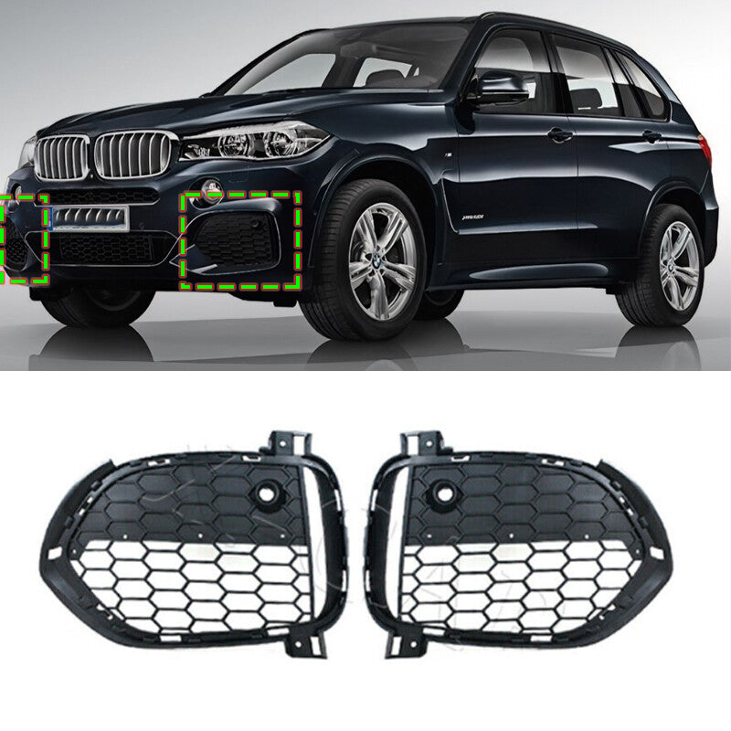 Pair for BMW X5 F15 2012-2015 M Sport Front Bumper Grille Fog Lamp Cover Frame