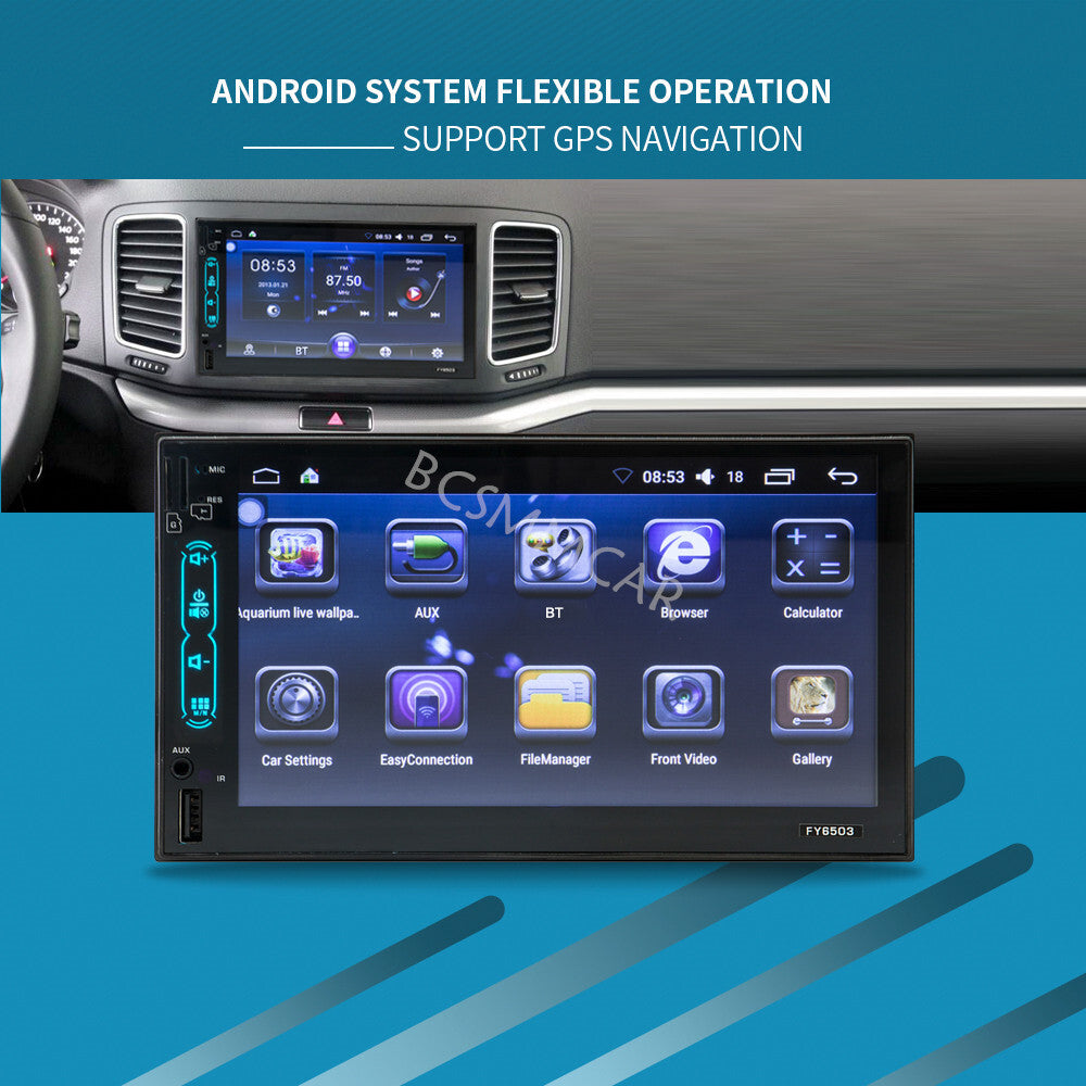 7in Double 2 DIN Car MP5 Player GPS Wifi Bluetooth Touch Screen Stereo Radio USB