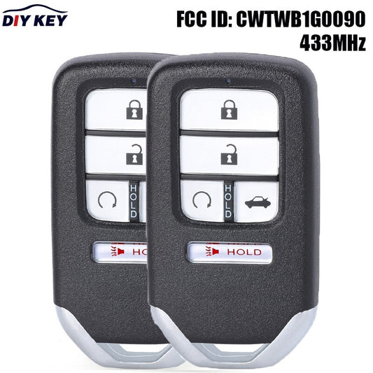 Two for smart remote keychains for Honda Accord Insight 2018, 2019, 2020, and 2021 models: CWTWB1G0090