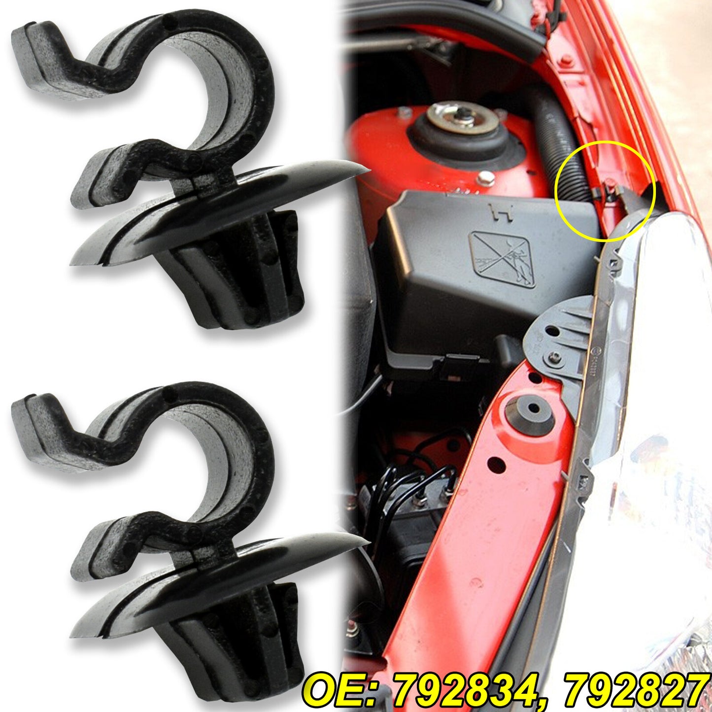 2 x Motorhaubenstange Motorhaube St¨¹tze Clips f¨¹r for Citroen for Peugeot for Renault Trafic