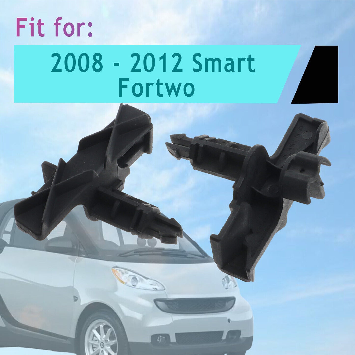 2Pcs Right  Left Front Hood Locking Lower Lock Fit for Fortwo 2008 - 2012