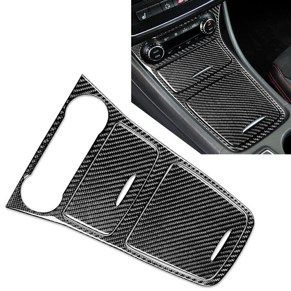 for Mercedes Benz A GLA CLA Class 2013-18 Carbon Fiber Center Console Cover Trim