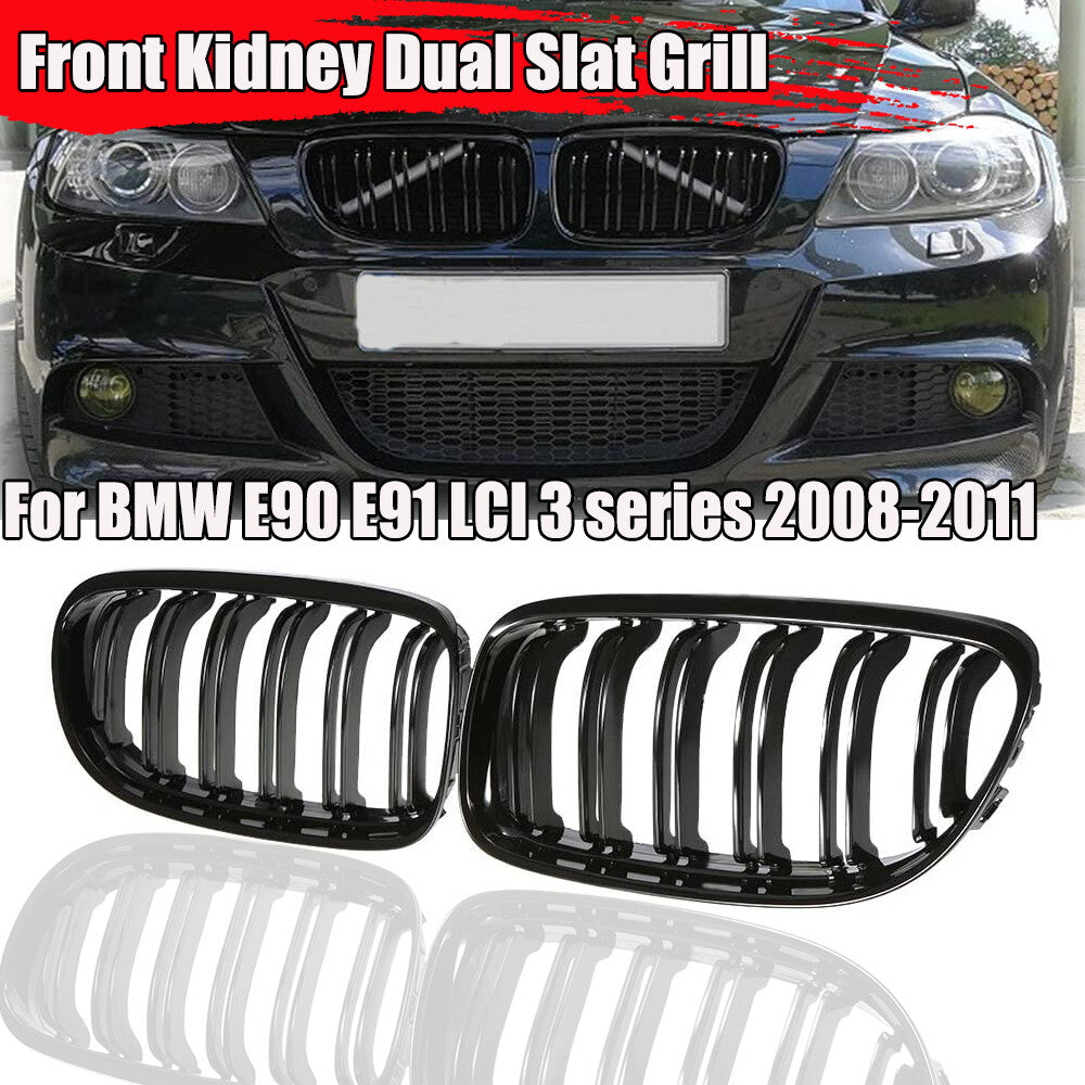 Glossy black for BMW E90 E91 LCI 2008 - 11 3 Series front bumper kidney grille grille