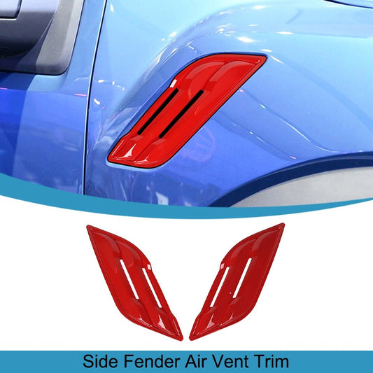 Red ABS Side Fender Air Vent Outlet Cover Panel Trim for Ford F150 2015-2020