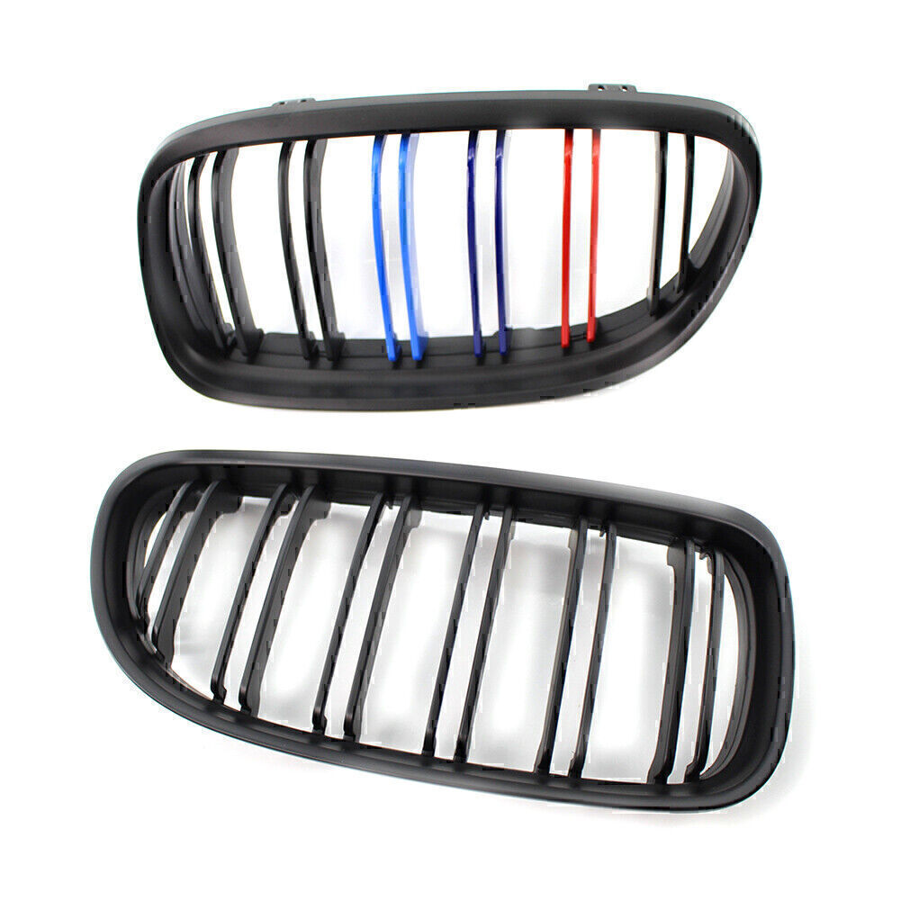 2x M-color Matte Black Front Kidney Grille for BMW E90 E91 LCI 328i 335i 2009-11