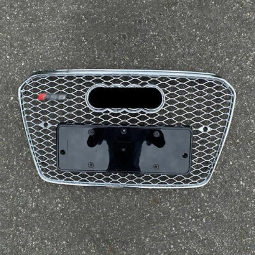 Chrome honeycomb front bumper grille for Audi A5, S5, and RS5 styling 2012-2016.